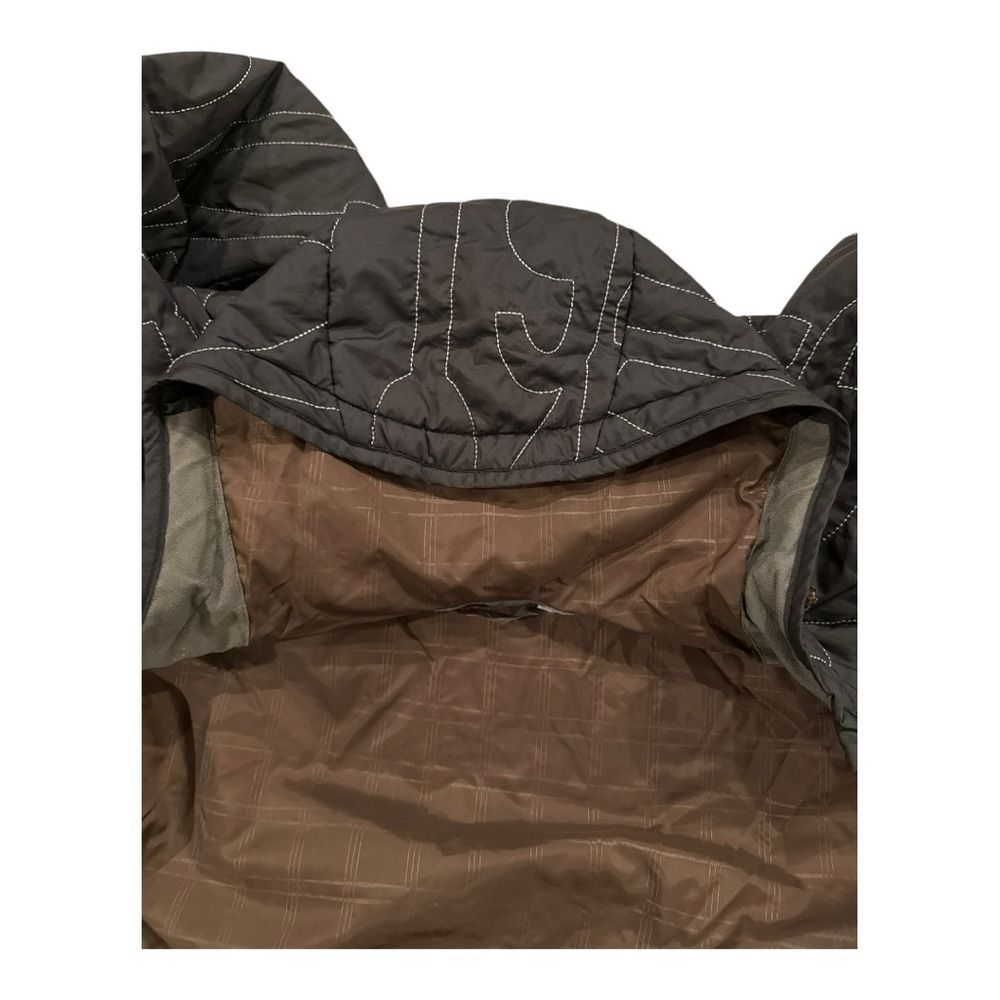 Salomon Women's Medium Signature Embroidered Quilted Black Hooded Jacket Coat - Picture 8 of 13